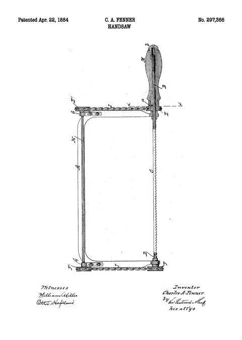 Håndsav plakat - Original patent tegning