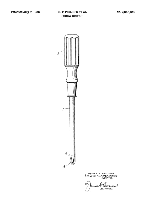 Skruetrækker plakat - Original patent tegning