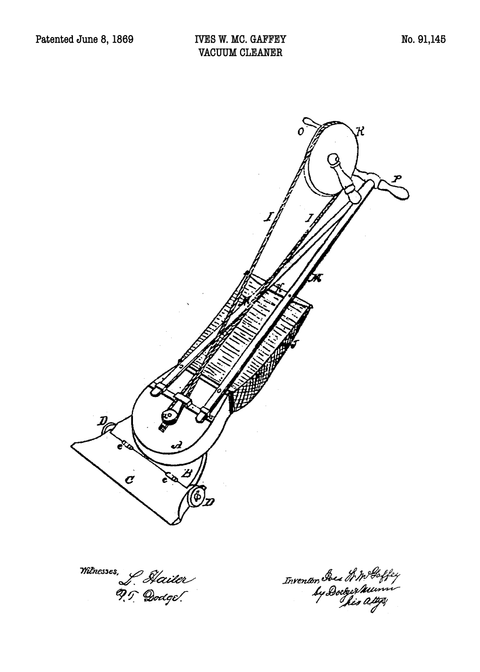 Støvsuger plakat - Original patent tegning