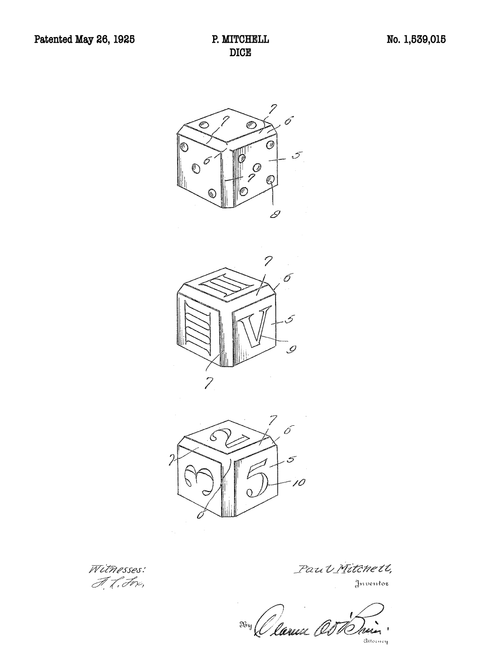 Terninger plakat - Original patent tegning