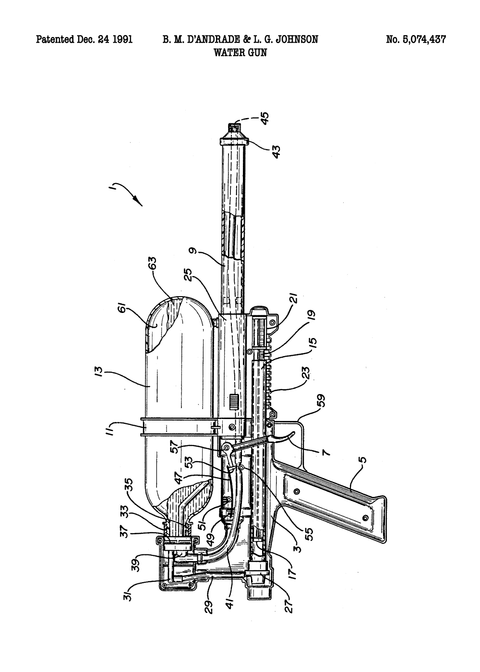 Vandpistol plakat - Original patent tegning