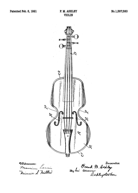 Violin plakat - Original patent tegning