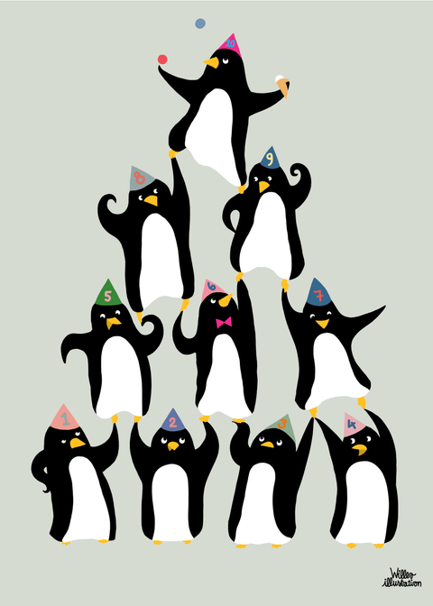 Party Penguins - Børneplakat