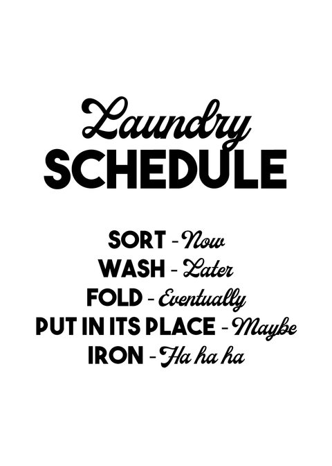 Vaskeguide plakat - Laundry Schedule