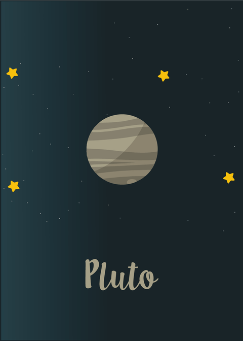 Pluto - Planet plakat til børn