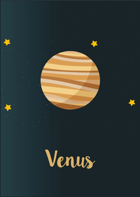 Venus - Planet plakat til børn