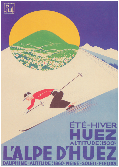 L'aple D'huez - Retro plakat