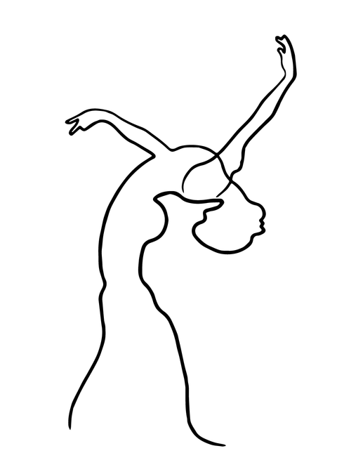 one line Ballerina plakat