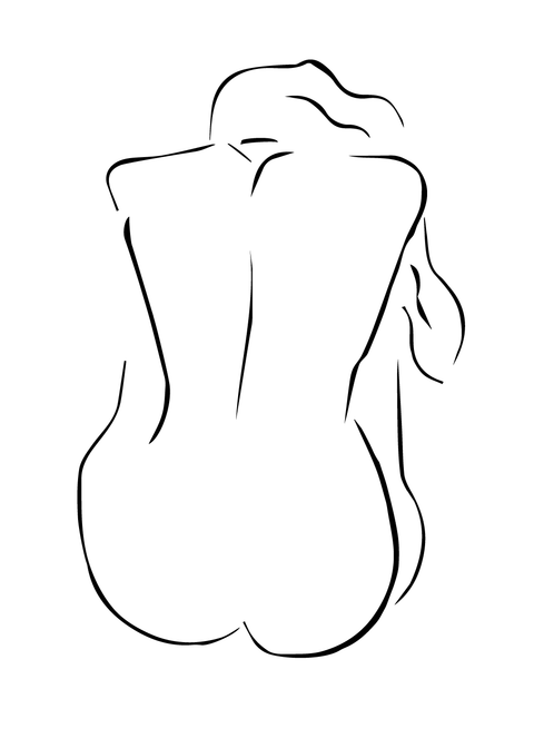 Female body in one line plakat