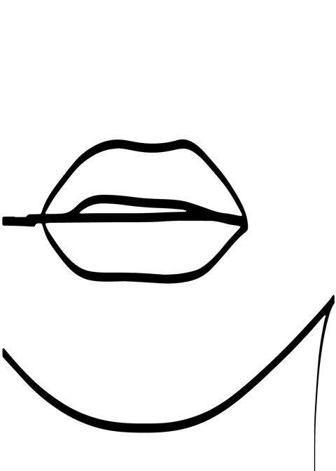 One line lips plakat