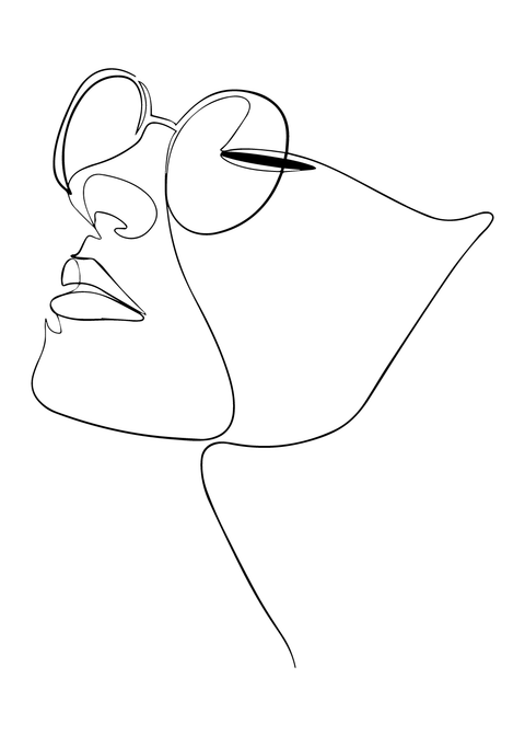 Female face with glasses plakat