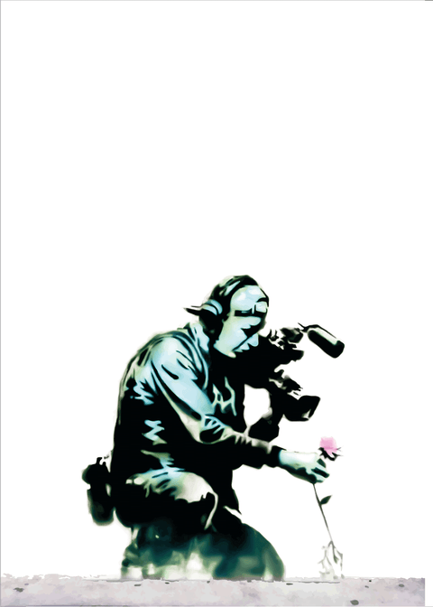 Cameraman and Flower - Banksy plakat