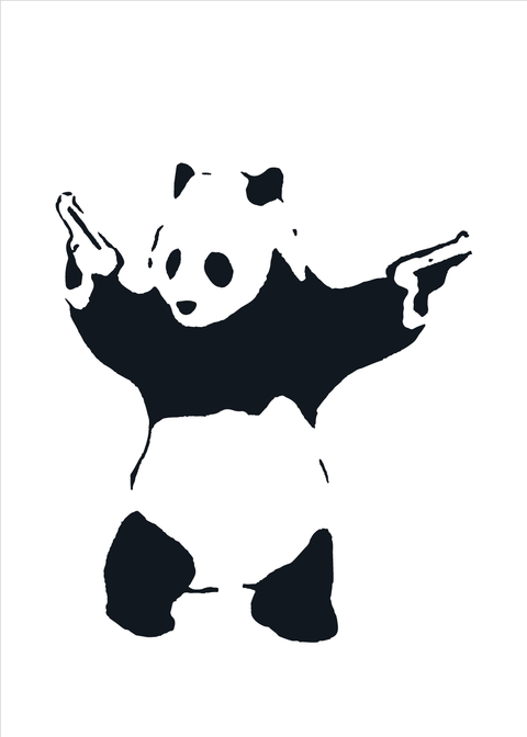 Panda with guns - Banksy plakat