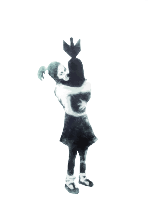 Girl hugging bomb - Banksy plakat