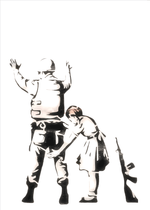 Girl and a soldier - Banksy plakat