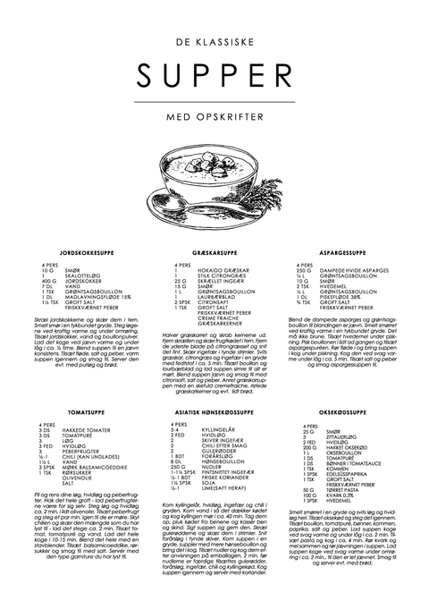 Suppe guide plakat - De klassiske opskrifter