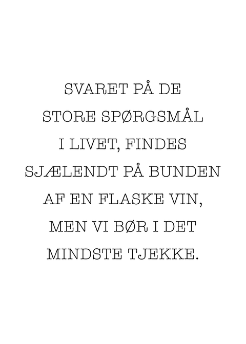 De store spørgsmål i livet - Vin plakat