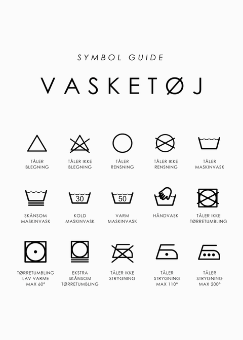 Vaskeguide plakat - Symbol guide