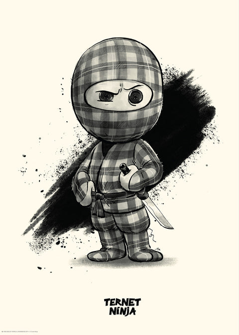 Ternet Ninja - Hvid Plakat