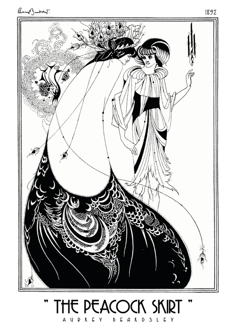 The Peacock Skirt - Aubrey Beardsley kunstplakat