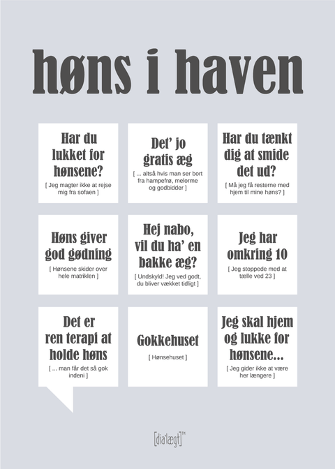 Høns i haven plakat