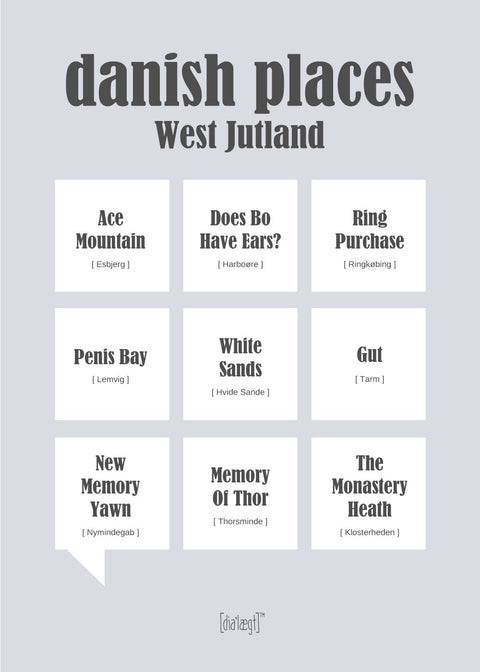 Danish places - West Jutland Plakat