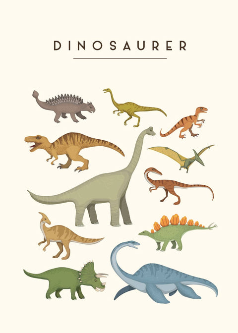 Dinosaurer - Børneplakat