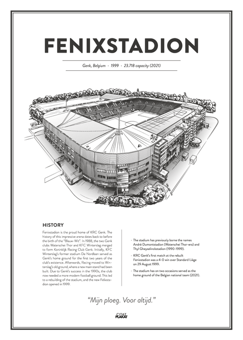 Fenixstadion - Genk arena - stadionplakat