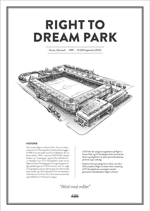 Right to Dream Park - FC Nordsjælland arena - stadionplakat