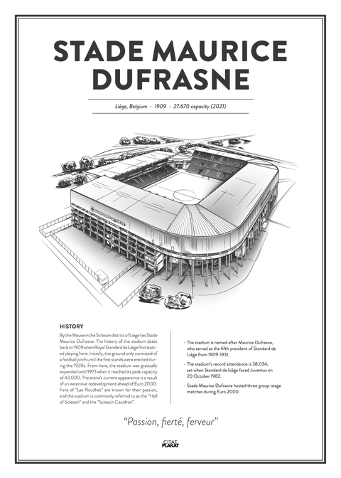 Stade Maurice Dufrasne - Standard Liège arena - stadionplakat