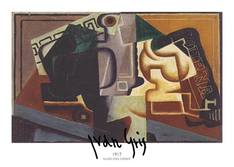 Glass and carafe- Juan Gris kunstplakat