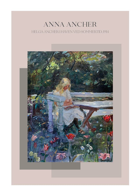 Helga Ancher i haven ved sommertid - Anna Ancher plakat