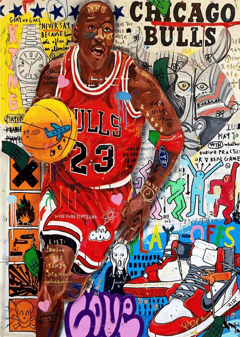 Michael Jordan street art - plakat