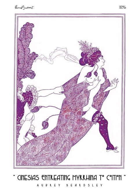 Cinesias entreating Myrrhina to coition - Aubrey Beardsley kunstplakat