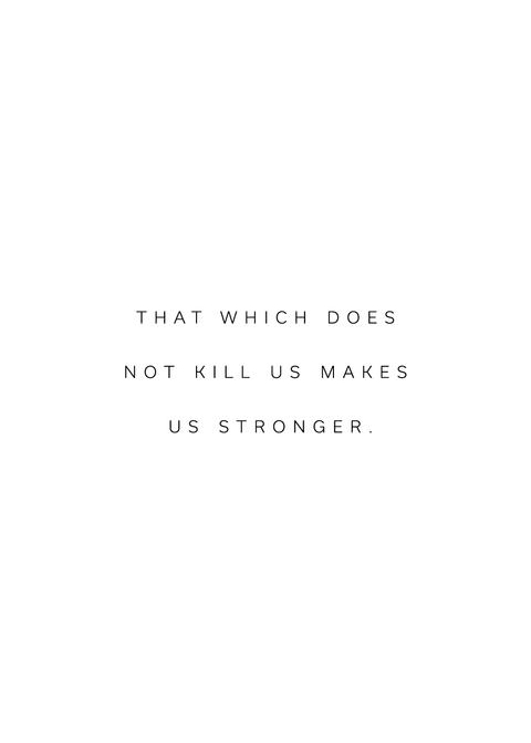 "That which does not kill us makes us stronger" - Friedrich Nietzsche citatplakat