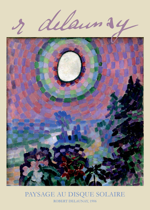 Paysage au disque solaire - Robert Delaunay kunstplakat