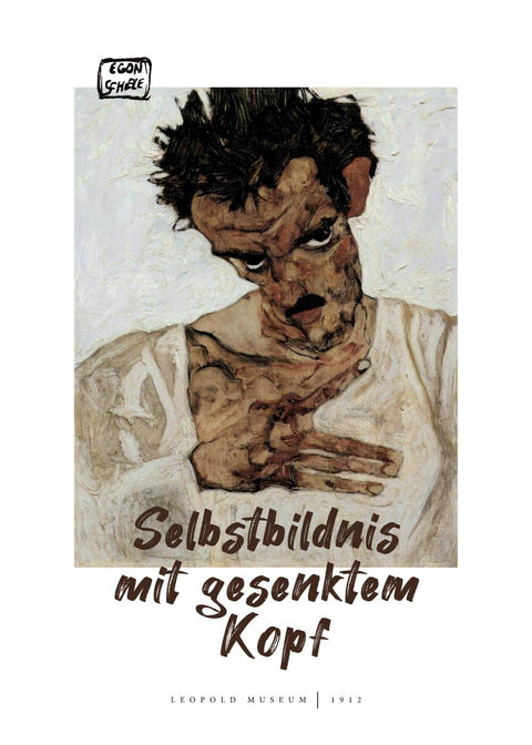 Selbstbildnis mit gesenktem kopf - Egon Schiele