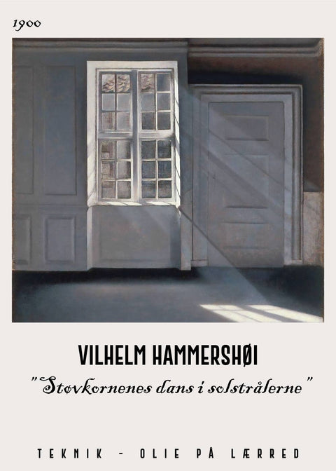 Støvkornenes dans i solstrålerne - Vilhelm Hammershøi Kunstplakat