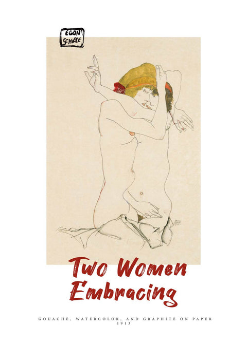 Two women embrasing - Egon Schiele