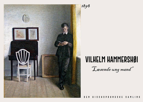 Læsende ung mand - Vilhelm Hammershøi Kunstplakat