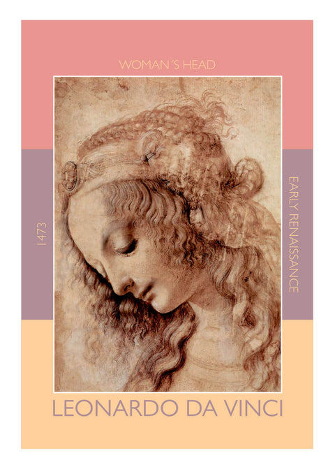 Woman's head - Leonard da Vinci kunstplakat