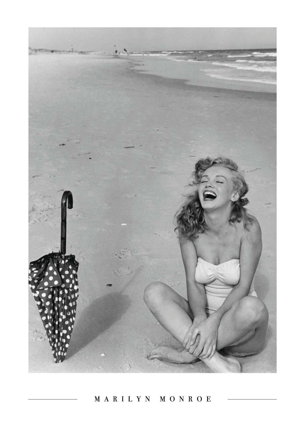 Billede af Marilyn Monroe at the beach - Plakat