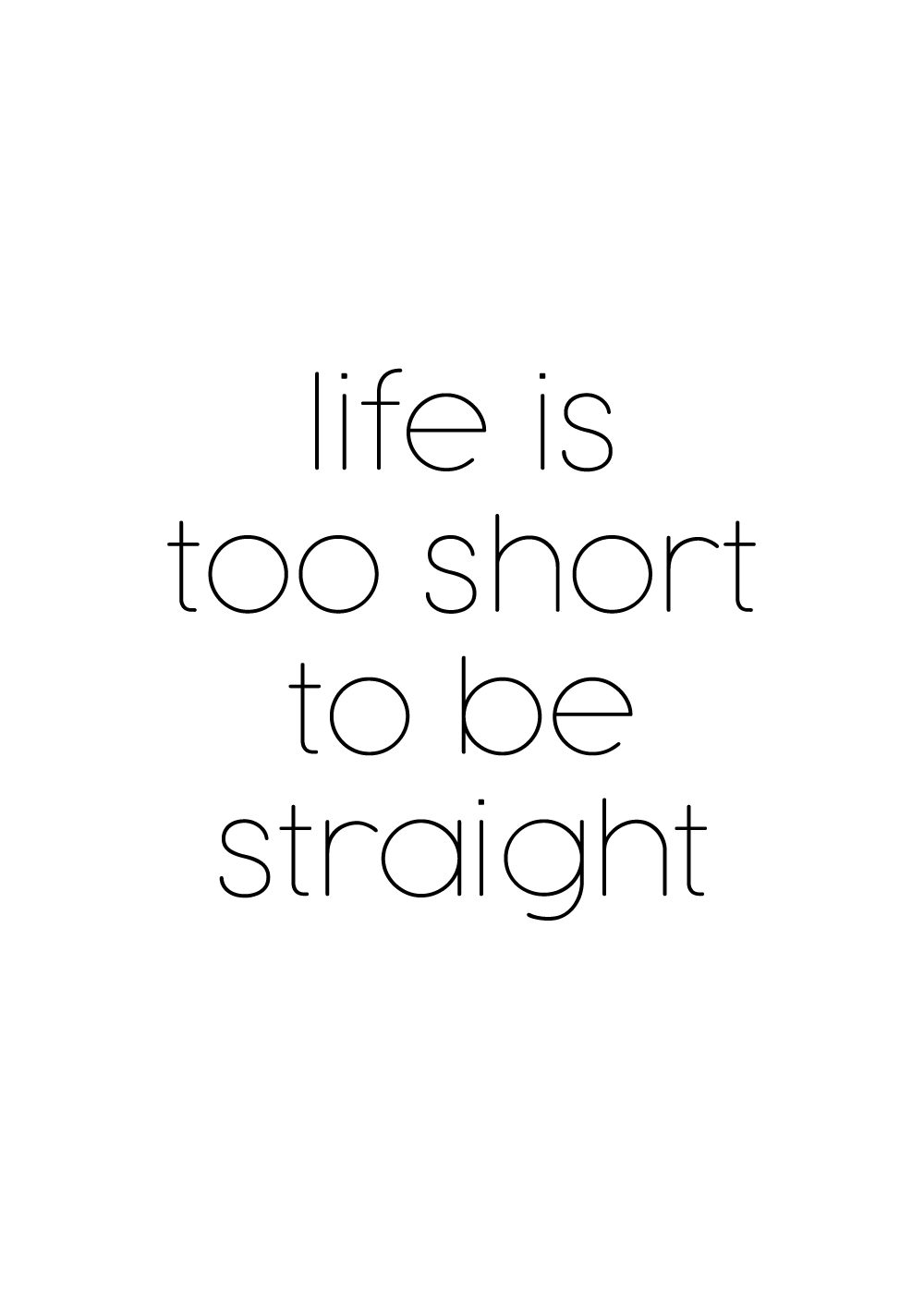 Billede af Life is too short - LGBT plakat