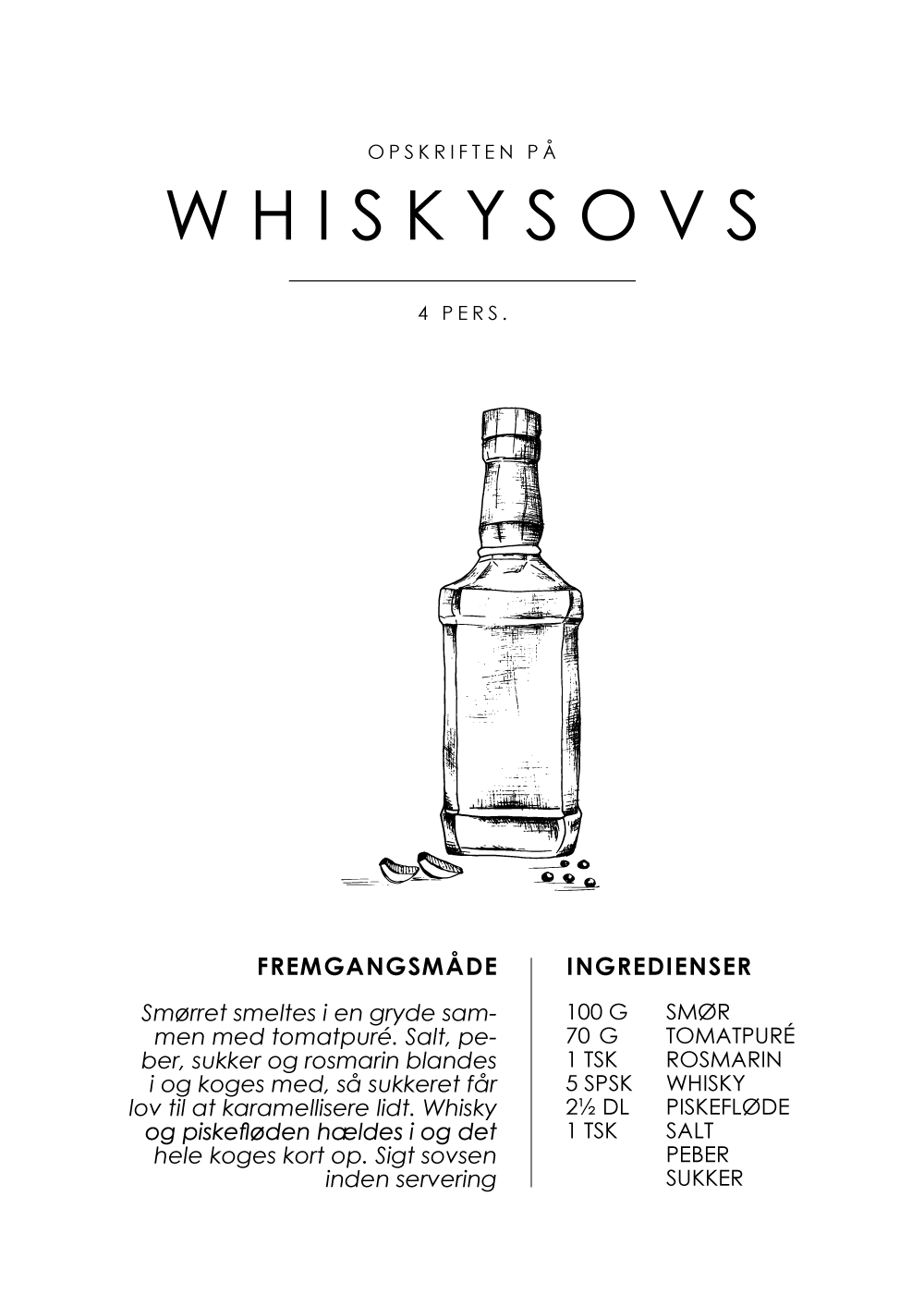Billede af Whisky opskrift - Sovse guide plakat
