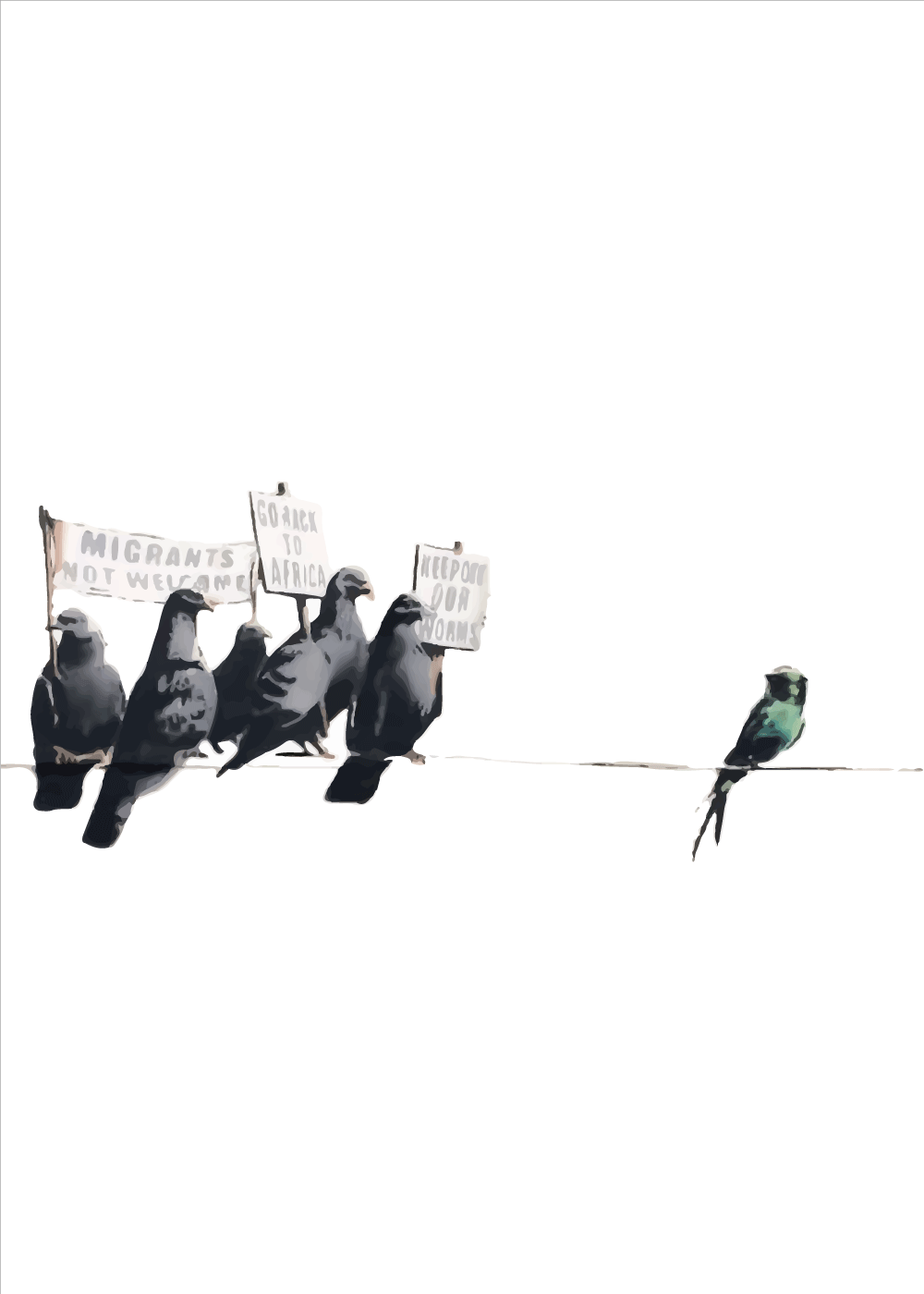 Billede af Birds of a feather - Banksy plakat