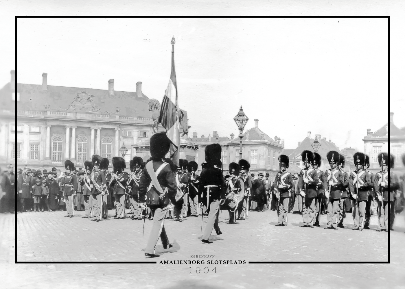 Billede af Amalienborg slotsplads - Gamle billeder af København plakat