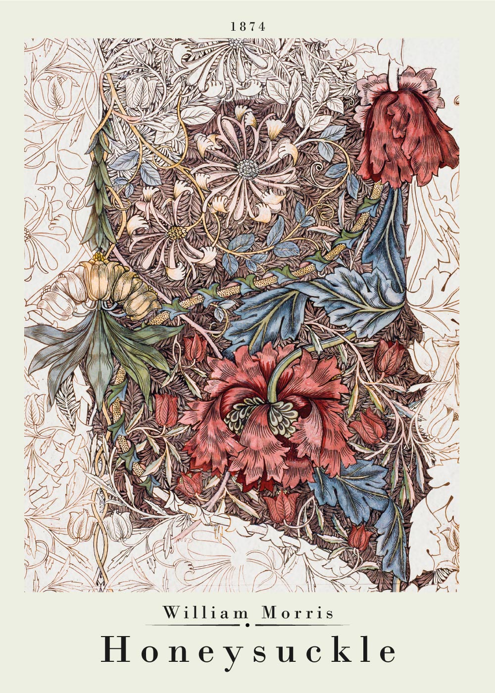 Billede af Honeysuckle ll - William Morris kunstplakat