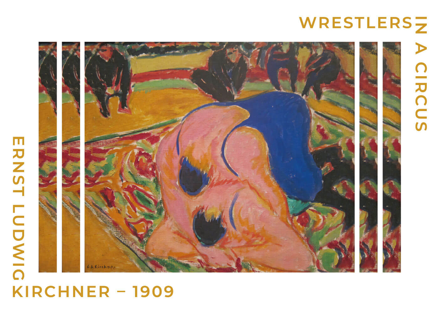 Billede af Wrestlers in a circus - Ernst L. Kirchner museumsplakat