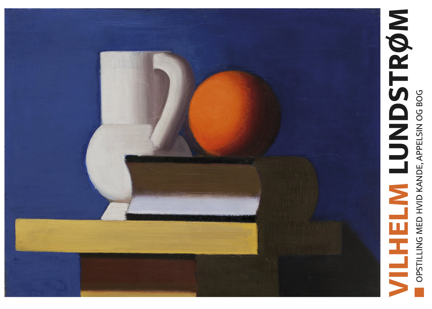 Billede af Opstilling med hvid kande, appelsin og bog - Vilhelm Lundstrøm museumsplakat