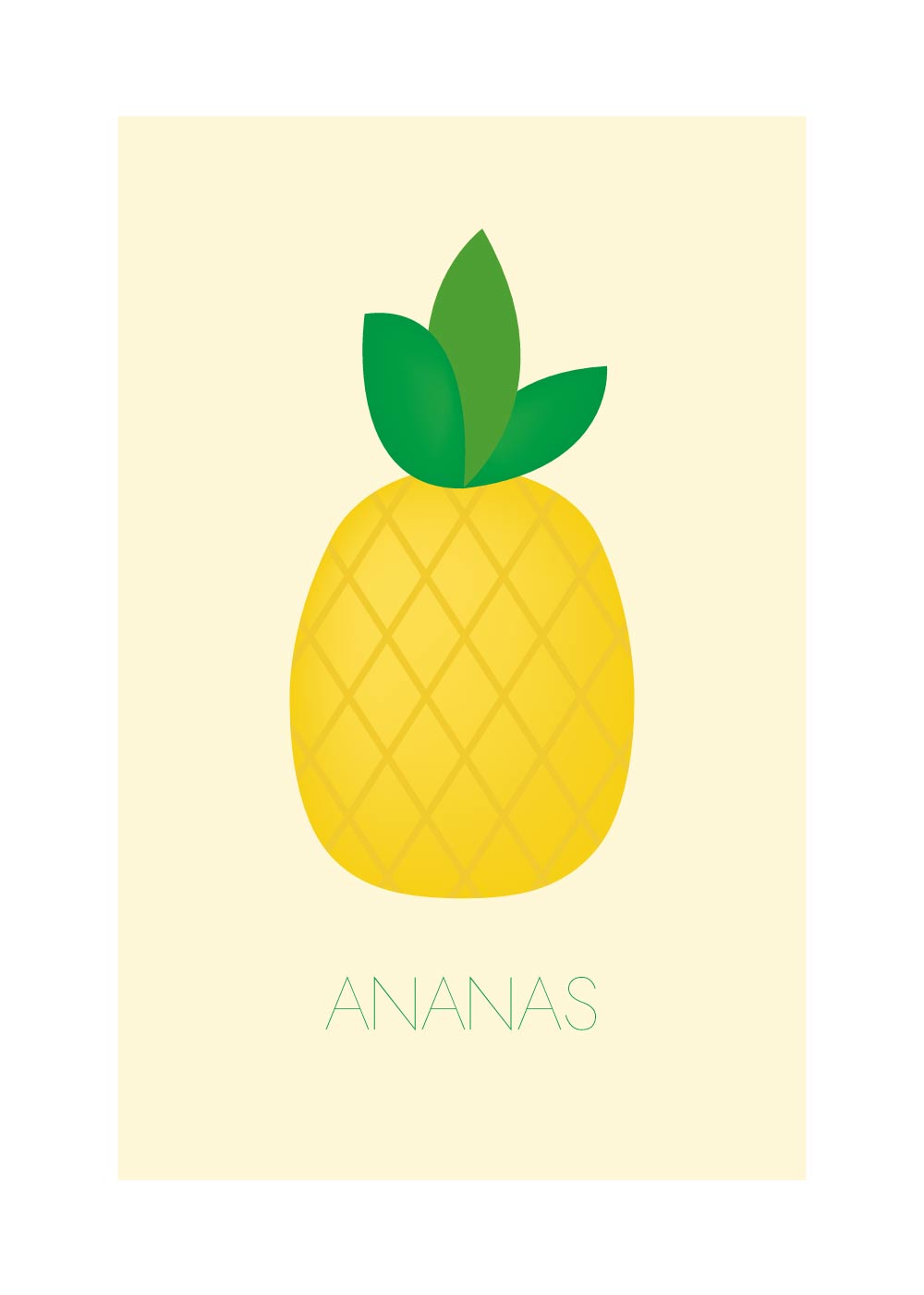 Ananas - Børneplakat